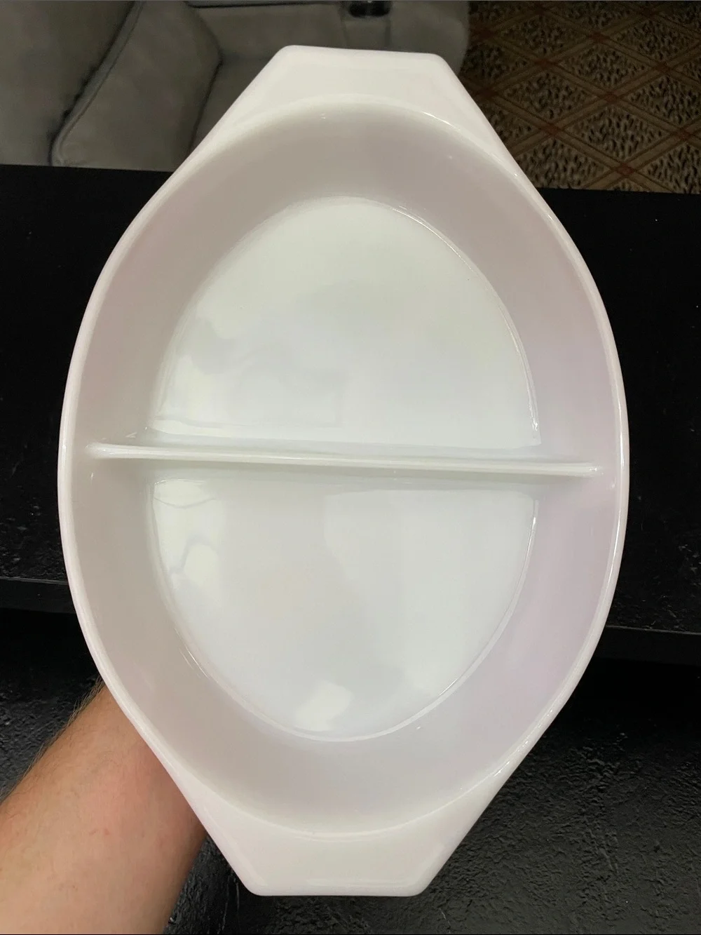 Vintage Pyrex Pink Daisy Divided Casserole Dish with Lid -